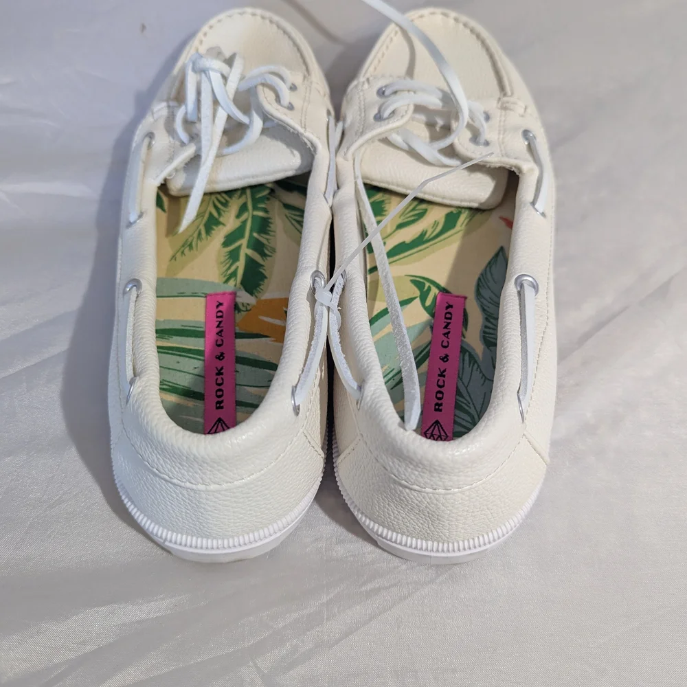 Rock & Candy White Sneakers with Textured Sole